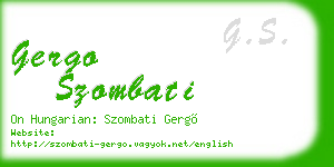 gergo szombati business card